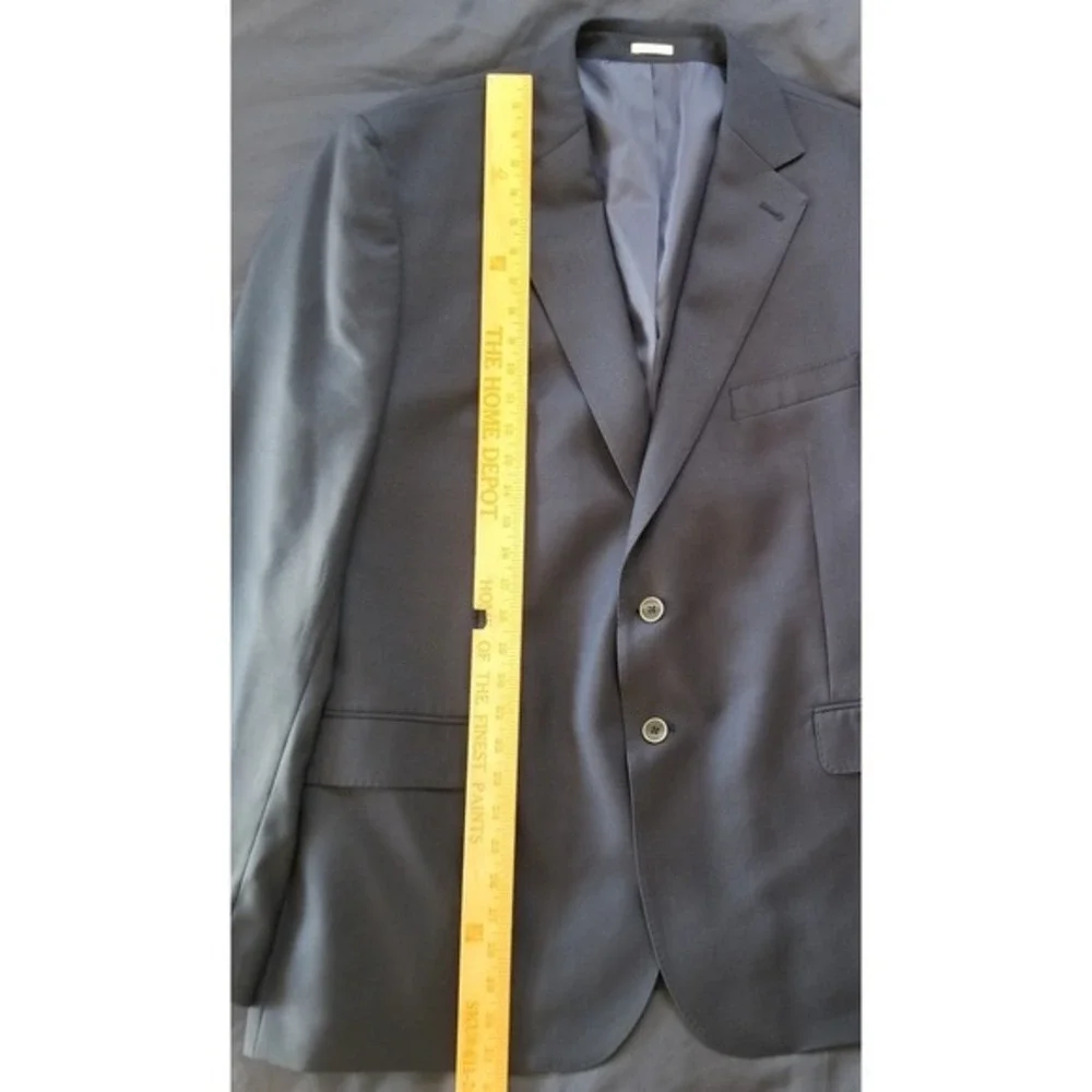 JOSEPH ABBOUD Sport Coat Men's 48 Navy Blue Blazer Jacket Italy 100% Wool